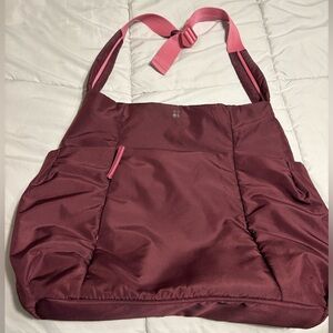 Sweaty Betty Purple Shoulder Bag, Classic Tote, Compartments Galore